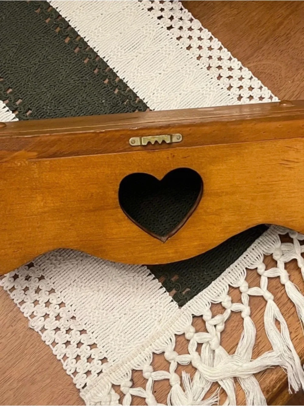 Handcrafted Wooden Wall Hook with Heart Cutout - Cottagecore‎ Grannycore